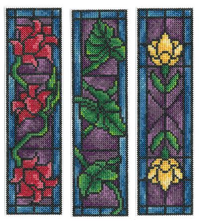 Cross Stitch Patterns, Staind Glass Bookmarks by Imaginating