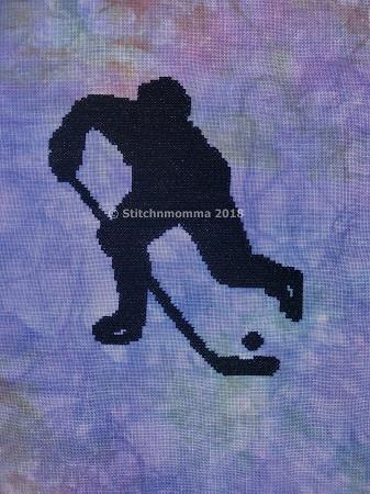 Cross Stitch Patterns, Hockey Player Silhouette by Stitchnmomma