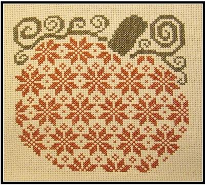 Quaker Flower with Ribbon Cross Stitch Pattern > Free PDF Chart