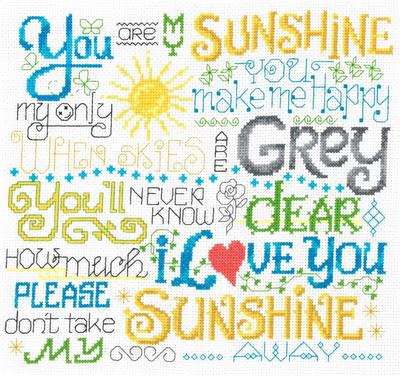 Cross Stitch Patterns, You are My Sunshine by Imaginating
