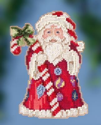 Cross Stitch Kits, Candy Cane Santa by Mill Hill