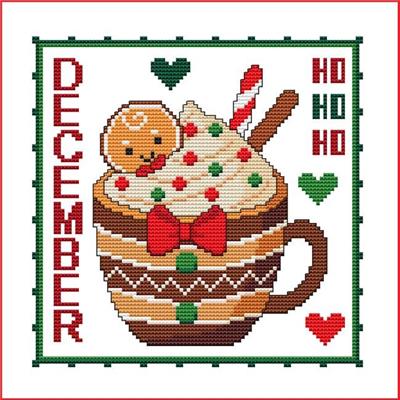 Cross Stitch Patterns, A Year of Mugs - December by Cross Stitch Wonders