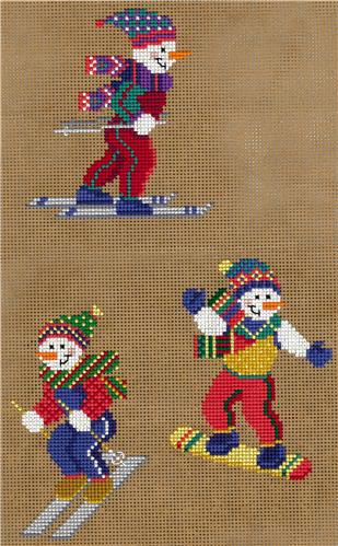 Cross Stitch Patterns, Sporty Snowmen Ornaments II by Imaginating
