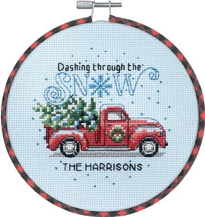 Cross Stitch Kits for Adults Stamped Personalized Christmas Stockings Cute  Santa Claus Red Truck Needlepoint Counted Easy Cross-Stitch Patterns for