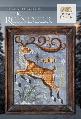 Cross Stitch Patterns, A Year in the Woods 12 - The Reindeer by Cottage Garden Samplings