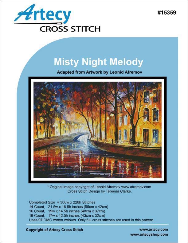 "Misty Night Melody" Cross Stitch Pattern