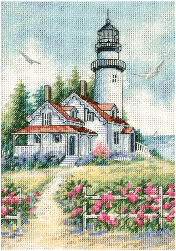 Hilite Counted Cross Stitch Kit ~ Historic Lighthouse Boston Light MA #240