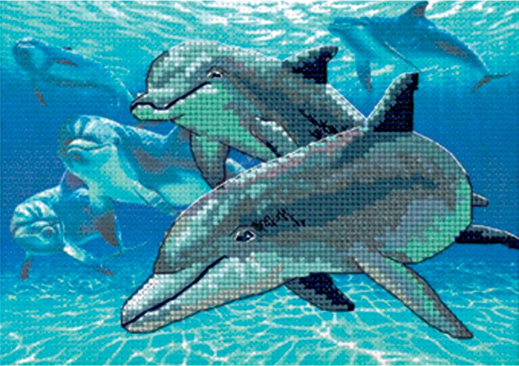 Deep Sea Dolphins (cross stitch kit)