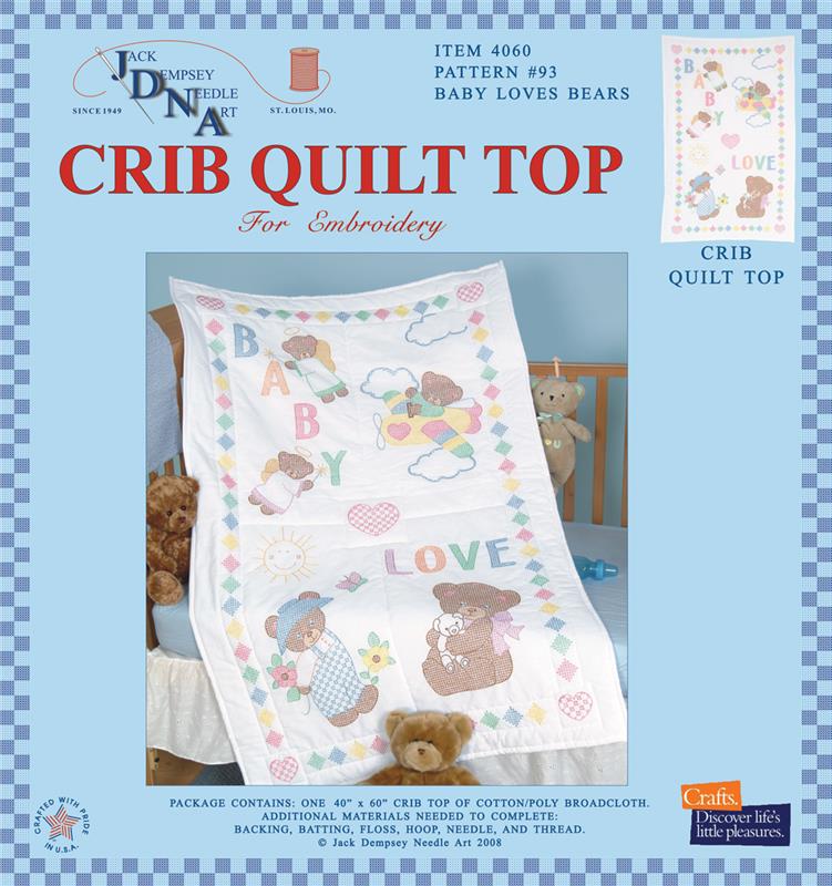 Baby Bears Crib Quilt Top (stamped cross stitch)