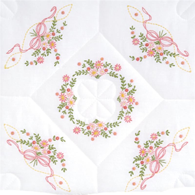Floral & Ribbons Quilt Blocks (stamped cross stitch)