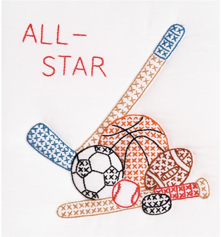 Sports Quilt Blocks (stamped cross stitch)