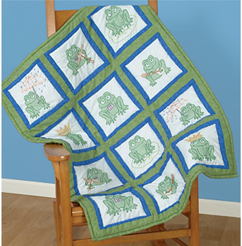 Frogs Quilt Blocks (stamped cross stitch)