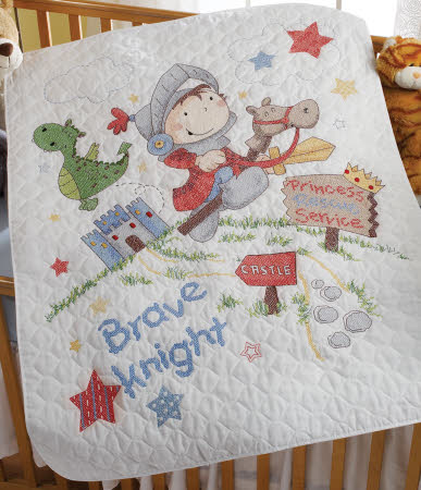 Brave Knight Crib Cover (stamped cross stitch kit)