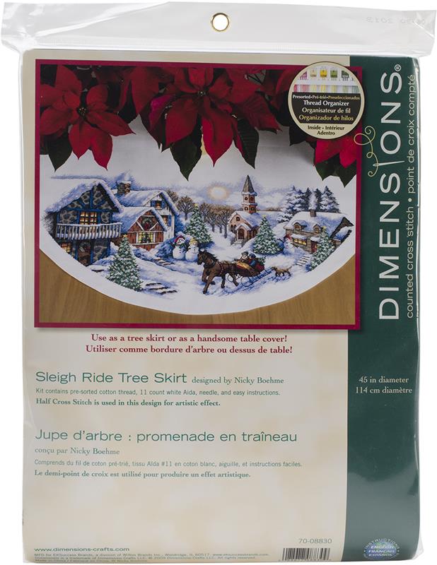 Sleigh Ride Tree Skirt (cross stitch kit)