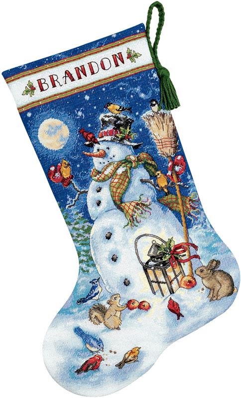 Snowman Stocking Cross Stitch Kit , code PR-7165 Panna
