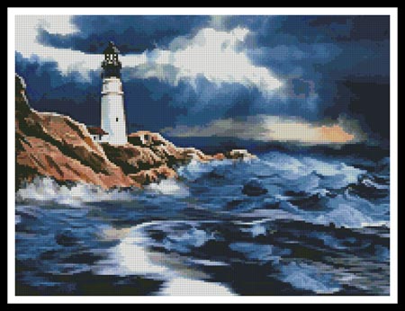 Hilite Counted Cross Stitch Kit ~ Historic Lighthouse Boston Light MA #240