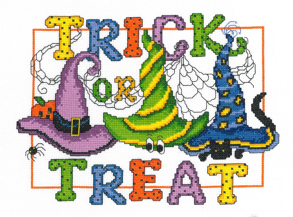 Trick or treat cross stitch pattern Halloween cross stitch 