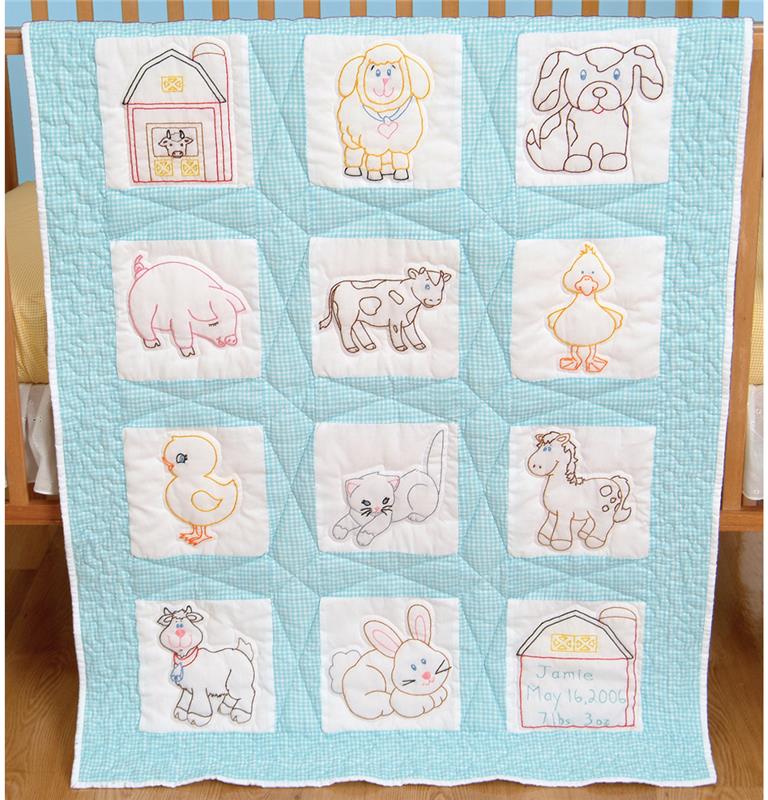 Farm Animals Nursery Quilt Blocks (stamped cross stitch)