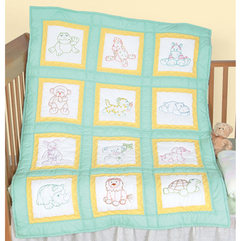 Lot de 12 blocs de courtepointe blancs estampés pour chambre d'enfant 22,9 x 22,9 cm Animaux de la ferme Lot de 12 blocs de courtepointe blancs estampés pour chambre d'enfant 22,9 x 22,9 cm Animaux de la ferme