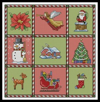 Instant download merry christmas cross stitch sampler pdf