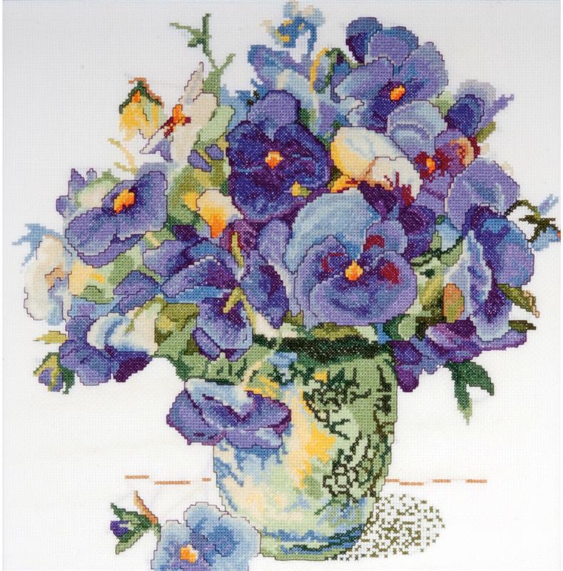 "Pansy Floral" Cross Stitch Kit