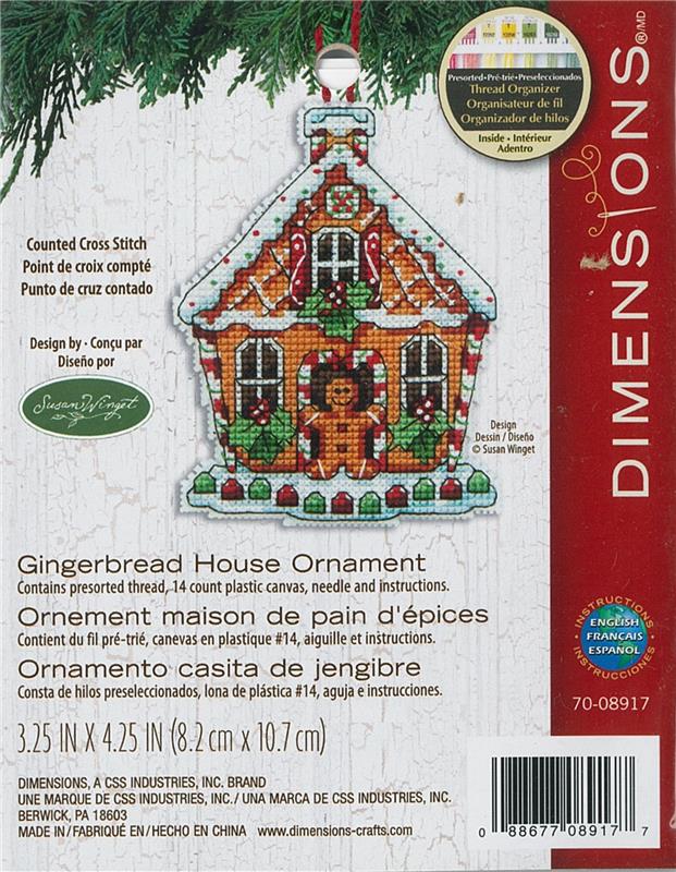 Dimensions Susan Winget Gingerbread House Counted Cross Stitch Kit-3-1//4 X4-1//4 14 Count Plastic Canvas