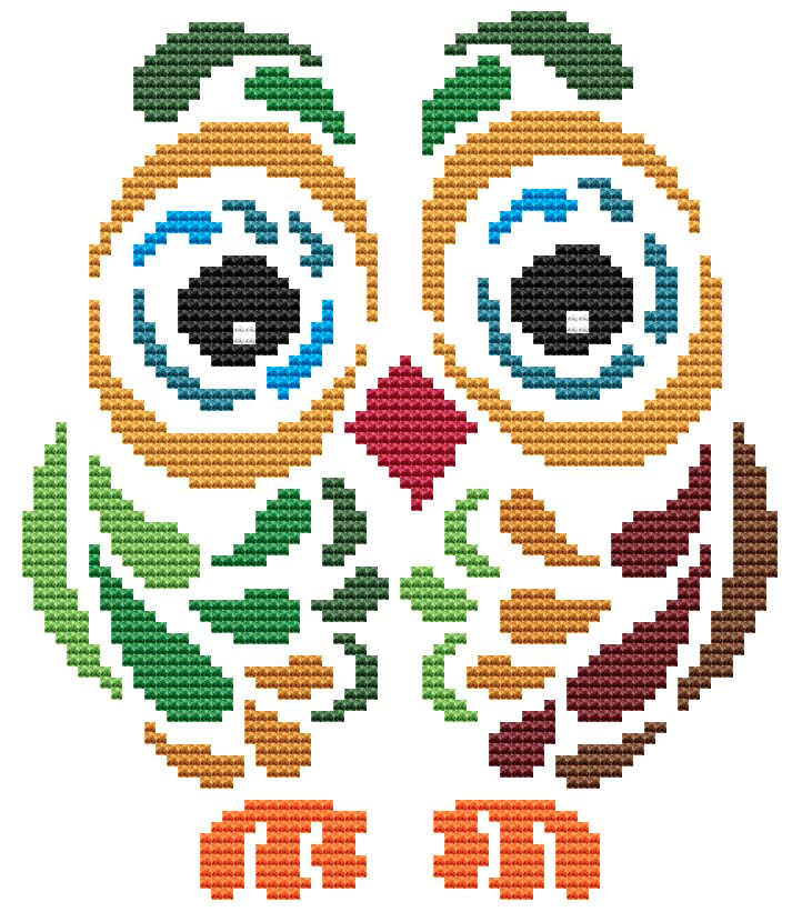 "Art Deco Owl 2" | Cross Stitch Pattern