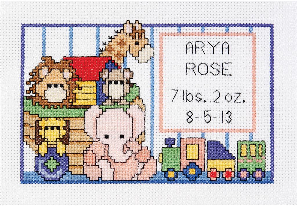 "Noah's Ark Birth Sampler" Cross Stitch Kit