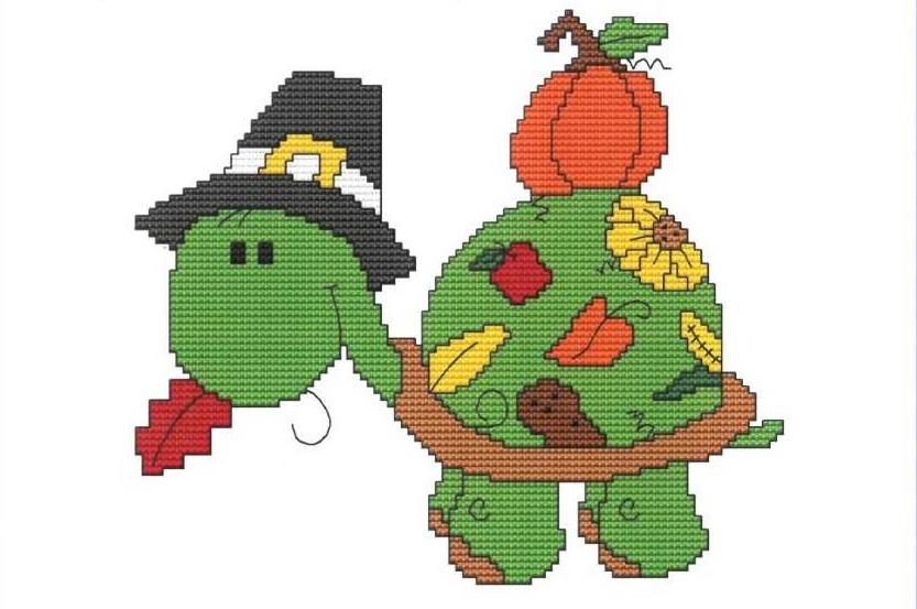 Thanksgiving Turtle | Cross Stitch Pattern