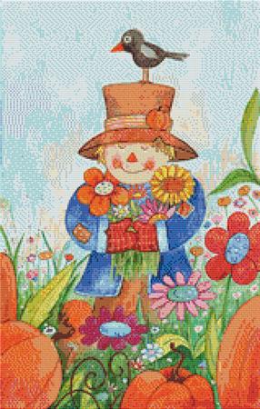 "Happy Scarecrow Cross Stitch Pattern"