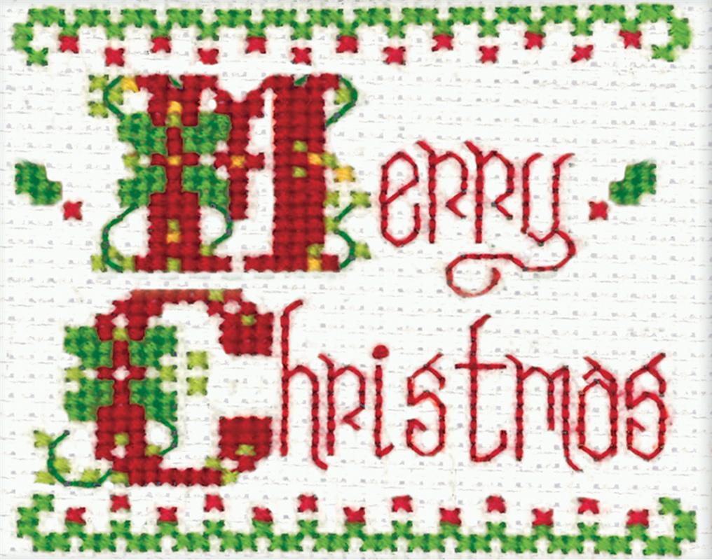  merry christmas cross stitch kit