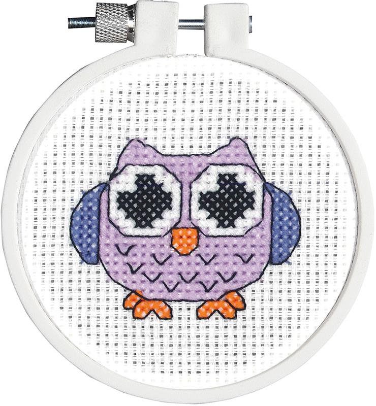 Janlynn Mini Counted Cross Stitch Kit 2.5 Round-Owl (18 Count)