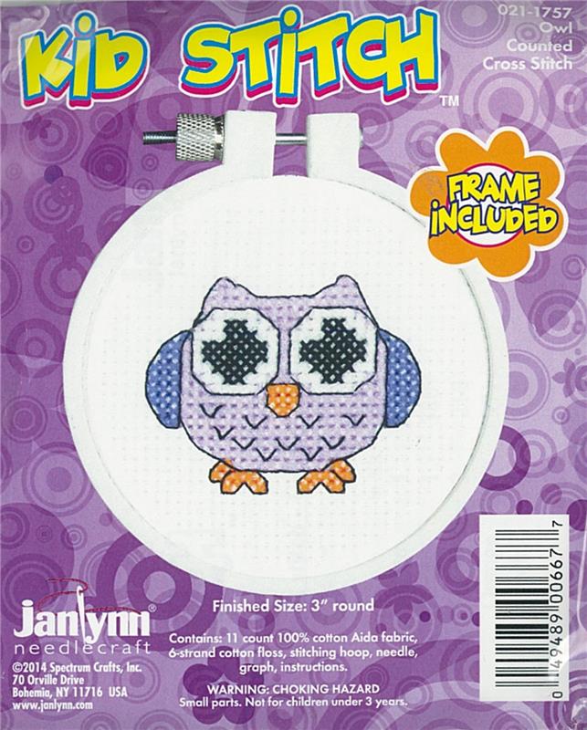 Kit De Broderie Point De Croix - Petit Hibou (Owl) - Toile 14ct - Neuf