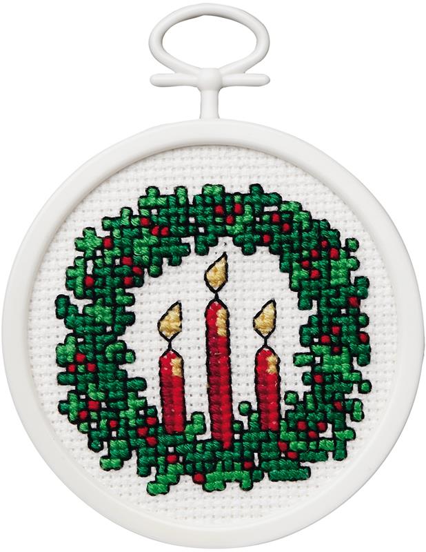 Bucilla Christmas Wreath Counted Cross Stitch Kit Sealed 83218 Bucilla