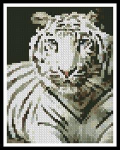 Kit Point De Croix Magic Needle - Tigre Blanc à Broder - Loisir Créatif Complet