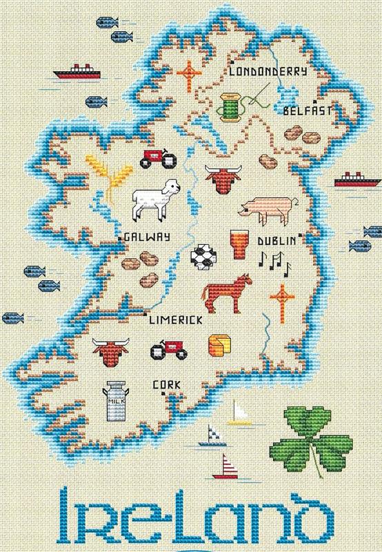 "Ireland Map" Cross Stitch Pattern
