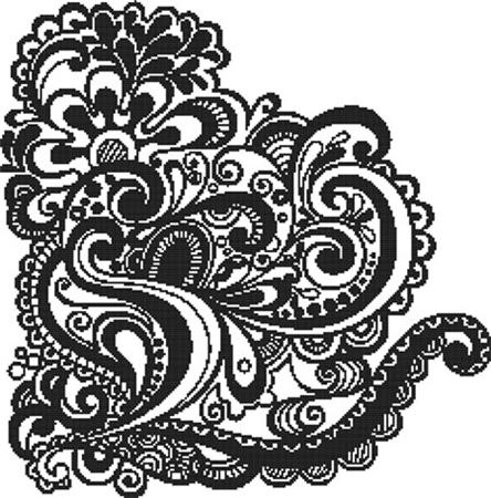 StitchX Cross Stitch Medallion Cross Stitch Pattern Monochrome Design