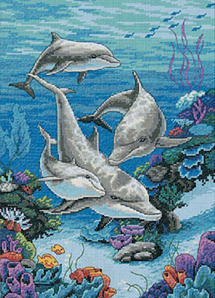 The Dolphins' Domain (cross stitch kit)