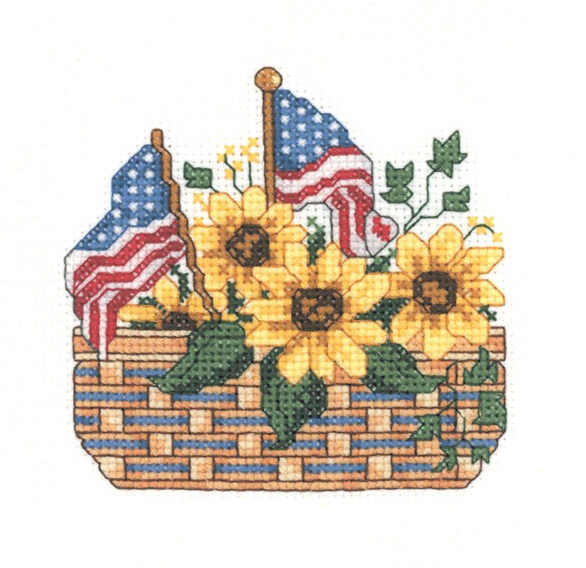 "Patriotic Basket" Cross Stitch Kit