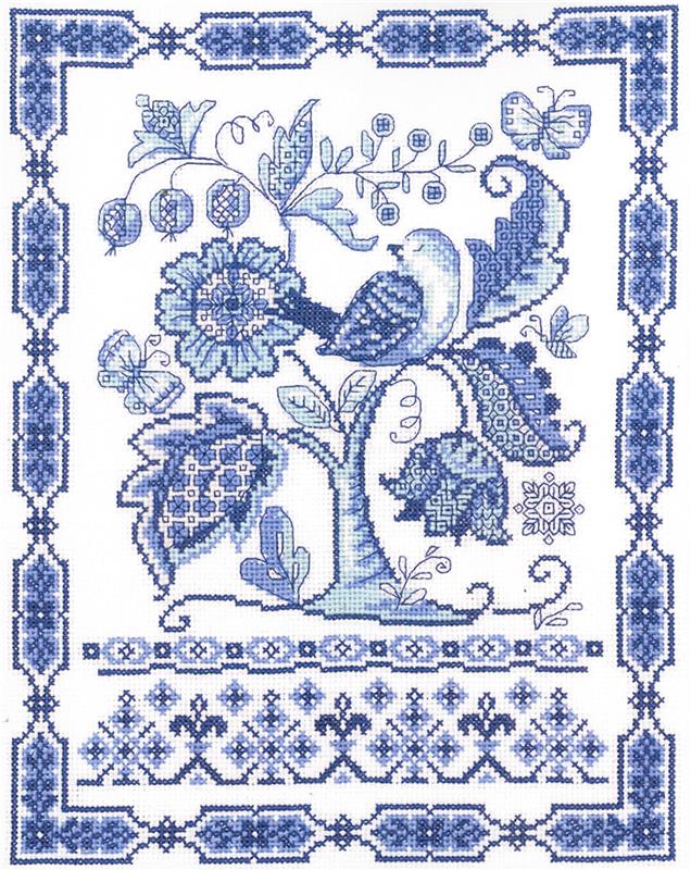 "Fantasy In Blue" | Cross Stitch Pattern