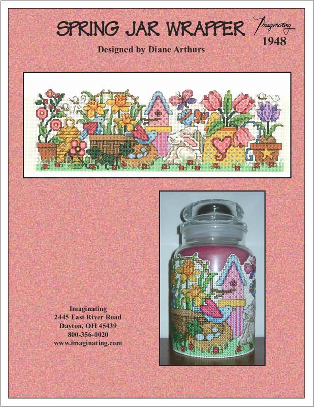 "Spring Jar Wrapper" Cross Stitch Pattern