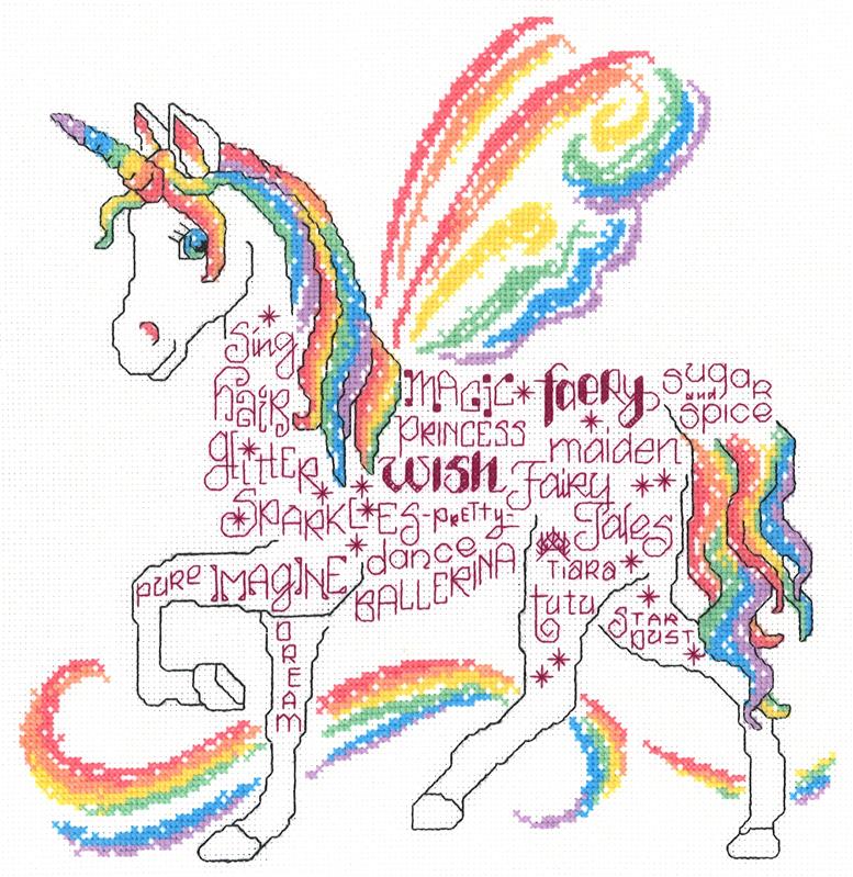 Rainbow Unicorn Cross Stitch Pattern