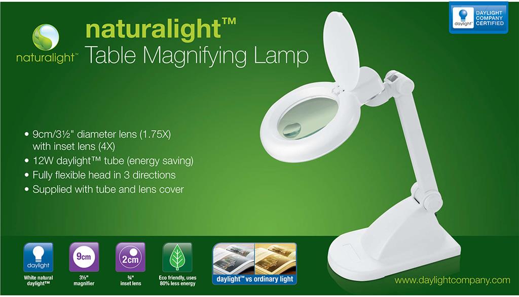 Everything Cross Stitch Naturalight Table Magnifying Lamp White