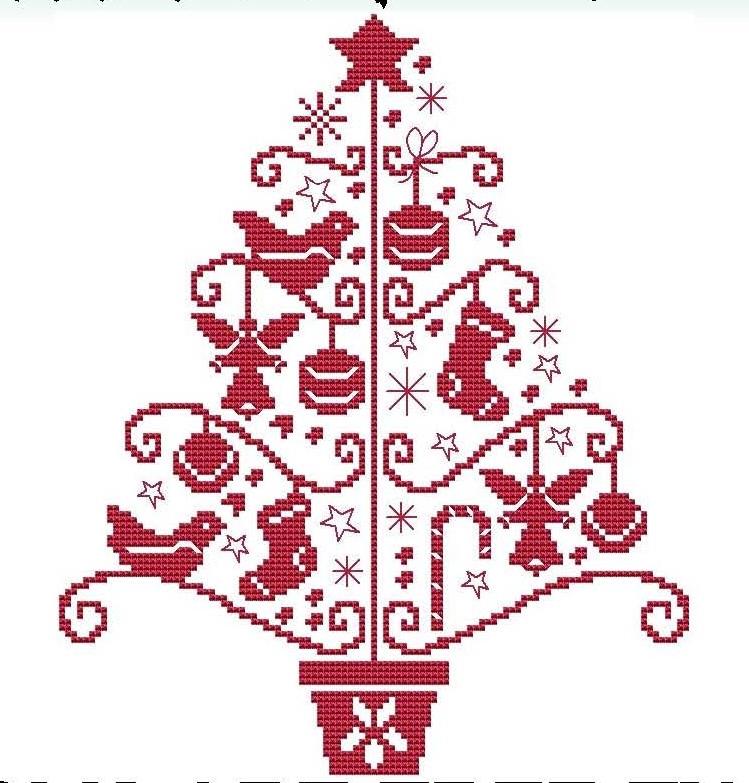 Folk Art Tree Two Cross Stitch Pattern