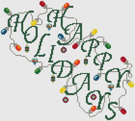 Happy Holiday Cross Stitch Pattern
