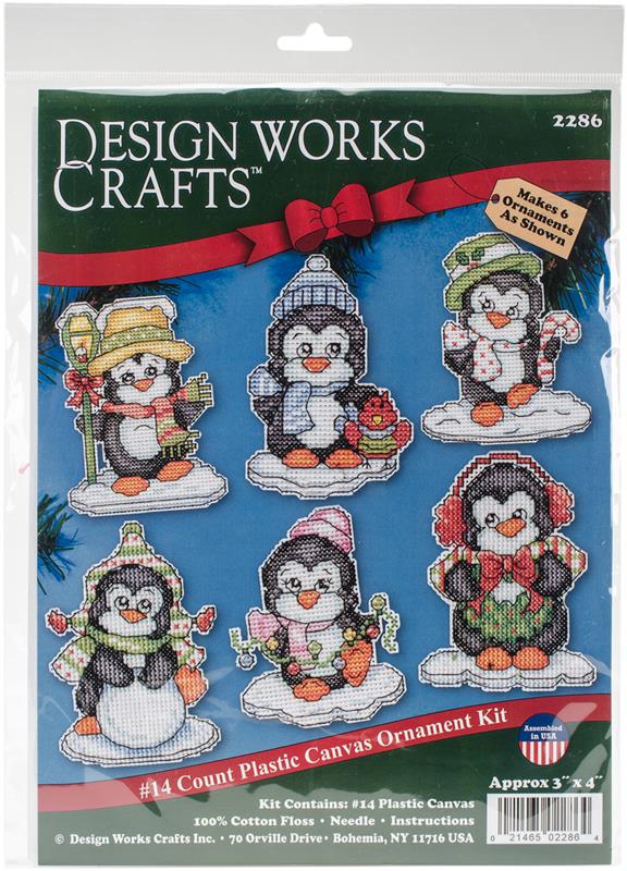 "Penguins On Ice Ornaments" Cross Stitch Kit
