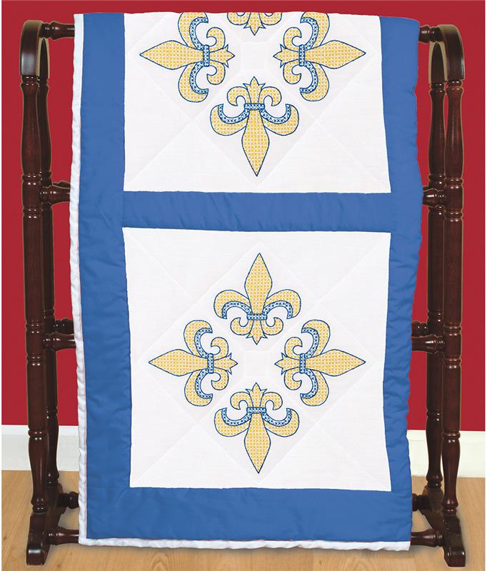 Fleur De Lis Quilt Blocks 18" Cross Stitch Item
