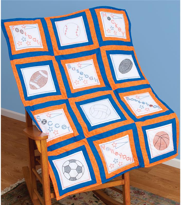 Sports Quilt Blocks 9" Cross Stitch Item