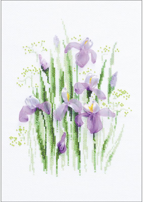 "Spring Irises Counted Cross Stitch Kit"