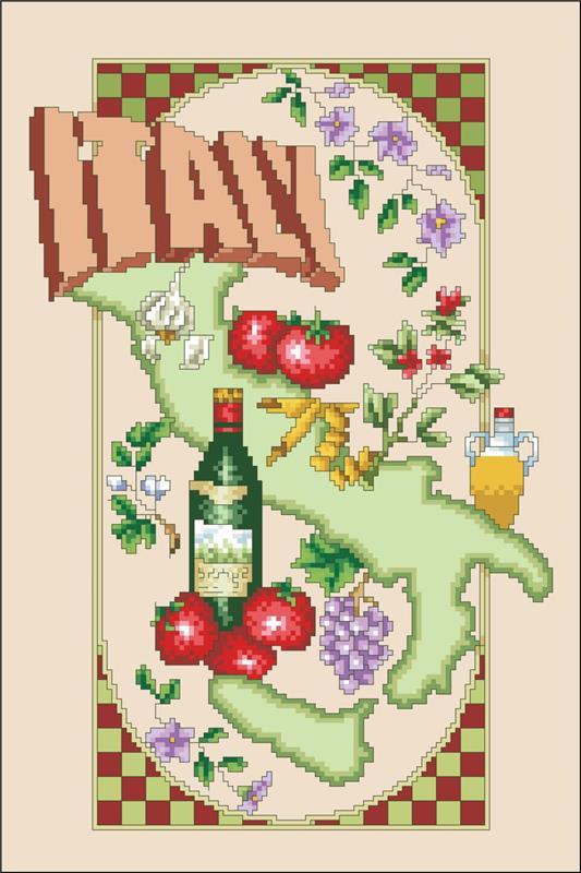 "Italy" Cross Stitch Pattern